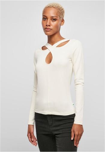 Urban Classics Ladies Crossed Cut Out Longsleeve whitesand - S