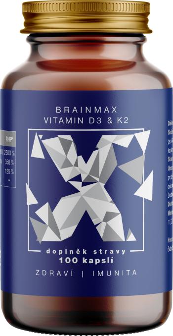BRAINMAX BrainMax Vitamin D3 & K2, D3 5000 IU / K2 jako MK7 all-trans K2VITAL®DELTA 150 mcg, 100 rostlinných kapslí 100 kapslí
