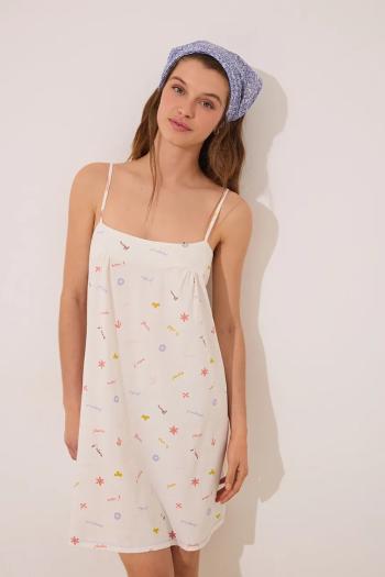 Nočná košeľa women'secret dámska, béžová farba, bavlnená, 4369319