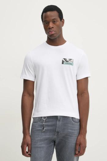Bavlnené tričko Calvin Klein pánske, biela farba, s potlačou, K10K113799