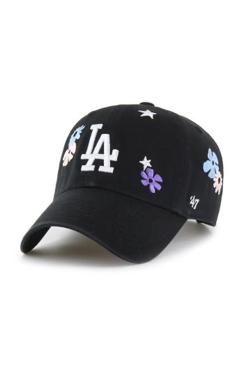 Bavlnená šiltovka 47 brand MLB Los Angeles Dodgers čierna farba, s nášivkou, B-FLRAC12GWS-BK