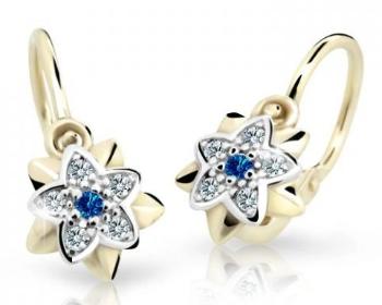 Cutie Jewellery Zlaté detské náušnice C2210-10-X-1 modrá