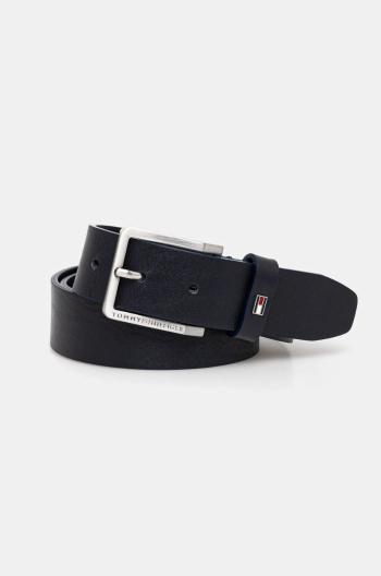 Kožený opasok Tommy Hilfiger pánsky, tmavomodrá farba, AM0AM13020