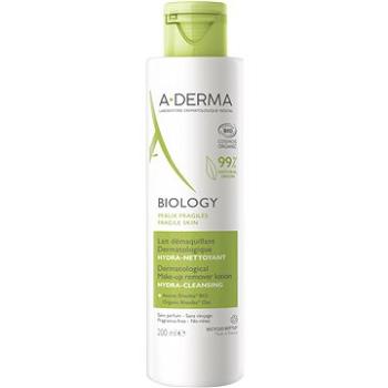 A-DERMA BIOLOGY Dermatologické odličovacie mlieko hydratačné-čistiace 200 ml (3282770146547)