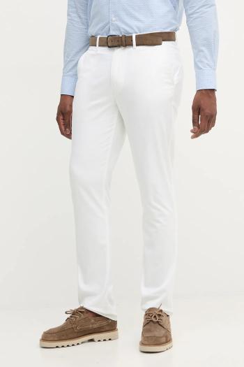 Nohavice Tommy Hilfiger biela farba, rovný strih, MW0MW40262
