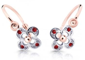 Cutie Jewellery Detské náušnice z ružového zlata C2200-10-X-4 červená