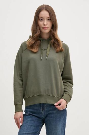 Mikina Pepe Jeans FELICITY HOODIE dámska, zelená farba, s kapucňou, jednofarebná, PL581462