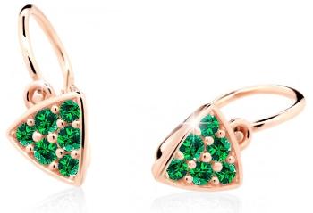 Cutie Jewellery Trblietavé detské náušnice z ružového zlata C2207-10-X-4 zelená