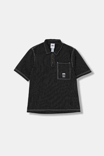 Bavlnené polo tričko adidas Originals Graphic Lo Sh čierna farba, vzorované, JW0171