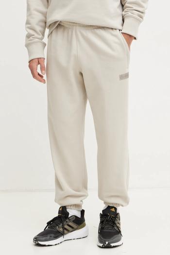 Bavlnené tepláky adidas x Mercedes béžová farba, jednofarebné, JW3083