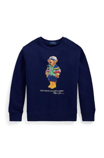 Detská mikina Polo Ralph Lauren tmavomodrá farba, s potlačou, 323975028001