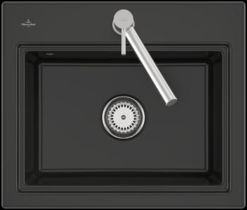 VILLEROY & BOCH VILLEROY & BOCH - Keramický drez Villeroy &amp; Boch Subway Style 60 S, 336A01R7, Pure Black 336A01R7