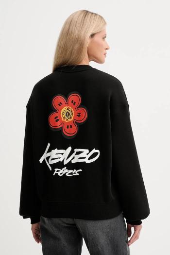 Bavlnená mikina Kenzo Kenzo x Futura čierna farba, s potlačou, FF62SW4504MB