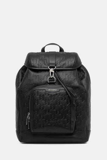 Kožený ruksak Karl Lagerfeld K/LOOM čierna farba, veľký, A3M30180