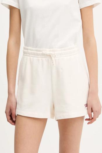 Bavlnené šortky Tommy Jeans béžová farba, jednofarebné, vysoký pás, DW0DW20353