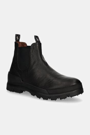 Kožené topánky chelsea Polo Ralph Lauren Oslo Chelsea pánske, čierna farba, 812845457001
