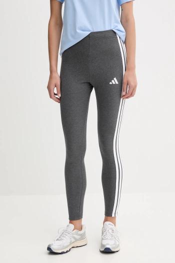 Legíny adidas 3-Stripes šedá farba, s nášivkou, JZ3299