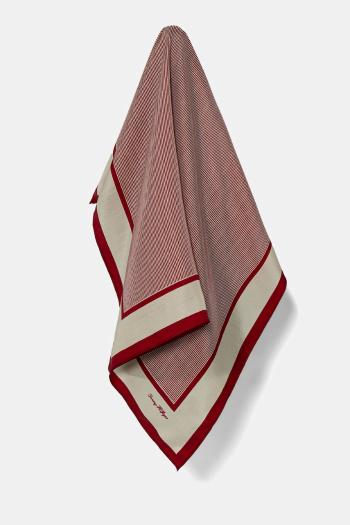 Hodvábna šatka Tommy Hilfiger červená farba, vzorovaná, AW0AW17629