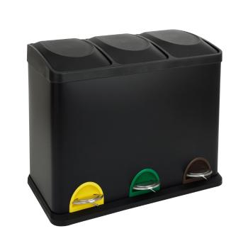 Nášľapný odpadkový kôš na triedený odpad TORO 45l čierny