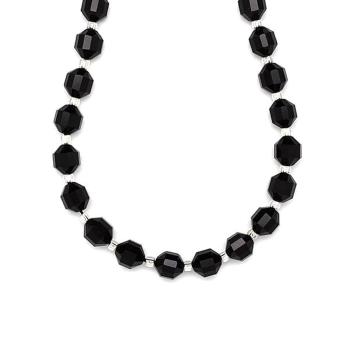 Achát fekete fazettált lampion 7x8mm