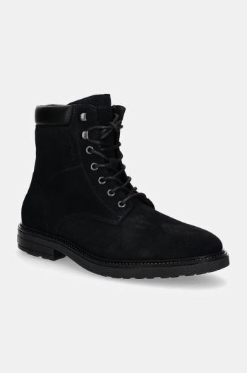 Semišové členkové topánky Tommy Hilfiger HILFIGER OUTDOOR SUEDE BOOT tmavomodrá farba, FM0FM05193