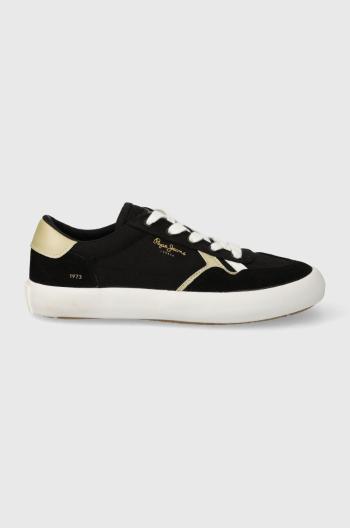 Tenisky Pepe Jeans PLS31556 dámske, čierna farba, TRAVIS BRIT W