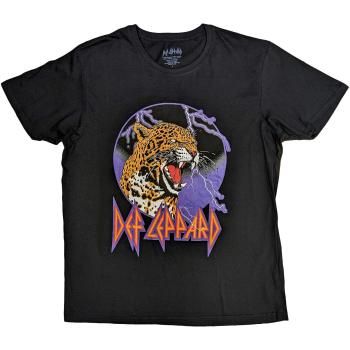 Def Leppard tričko Lightning Leopard Čierna XL