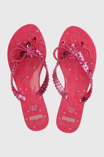 Žabky Melissa MELISSA HARMONIC CHROME + DISNEY dámske, ružová farba, na plochom podpätku, M.35754.V096