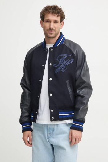 Bunda Tommy Hilfiger pánska, tmavomodrá farba, zimná, MW0MW37735