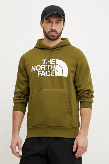 Mikina The North Face Easy pánska, zelená farba, s kapucňou, s potlačou, NF0A89FFPIB1