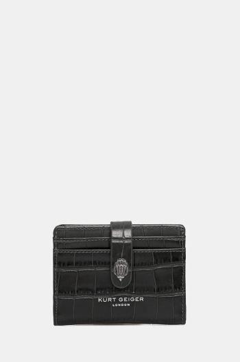 Kožené puzdro na karty Kurt Geiger London SMALL LEATHER GOODS zelená farba, 9343671149