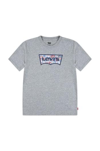 Detské tričko Levi's ON THE ROAD BATWING TEE šedá farba, s potlačou, 9EN945