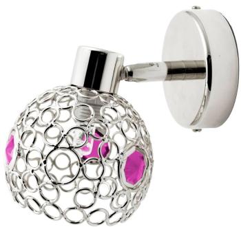 Nástenná lampa chróm + fialová bodová lampa Aron