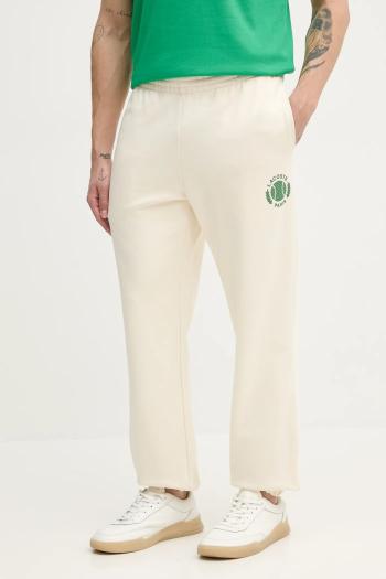 Tepláky Lacoste pánske, béžová farba, s potlačou, XH9777