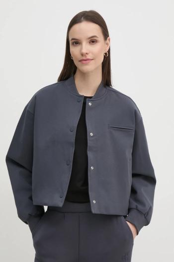Bunda Calvin Klein Jeans dámska, šedá farba, prechodná, oversize, J20J224970