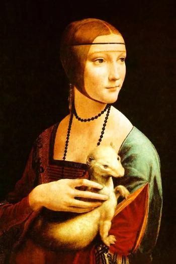 Reprodukcia maľovaná olejom home & lifestyle Dama z gronostajem, Leonardo Da Vinci viac farieb