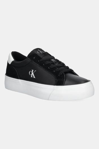 Tenisky Calvin Klein Jeans VULC FLATFORM MG NYLON MIX čierna farba, YW0YW01896