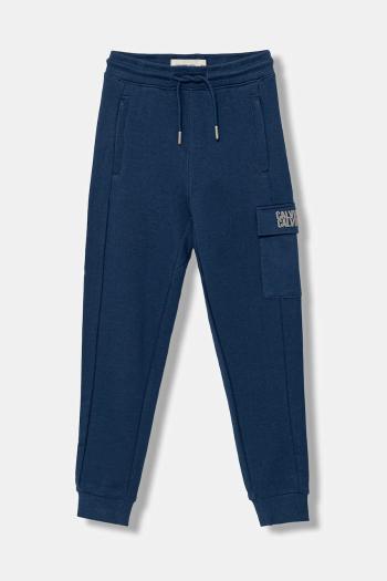 Detské bavlnené tepláky Calvin Klein Jeans TERRY jednofarebné, IB0IB02522
