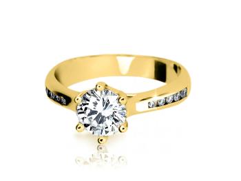Cutie Jewellery Dokonalý prsteň zo žltého zlata so zirkónmi Z6872-1886-10-X-1 55 mm