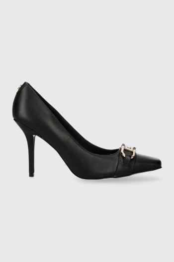 Kožené lodičky Guess ELOUISA čierna farba, FL8ELU LEA08