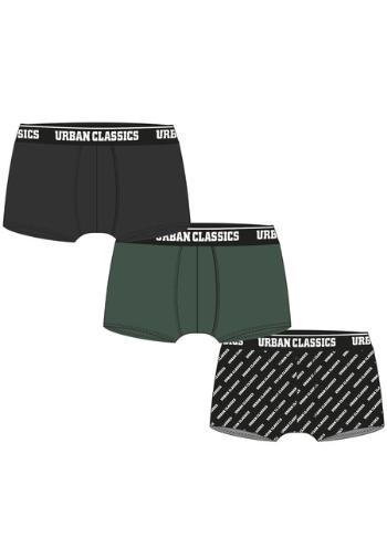 Urban Classics Boxer Shorts 3-Pack darkgreen+black+branded aop - XL