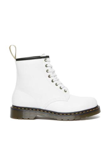 Členkové topánky Dr. Martens 1460 Vegan dámske, biela farba, na plochom podpätku, DM27213113