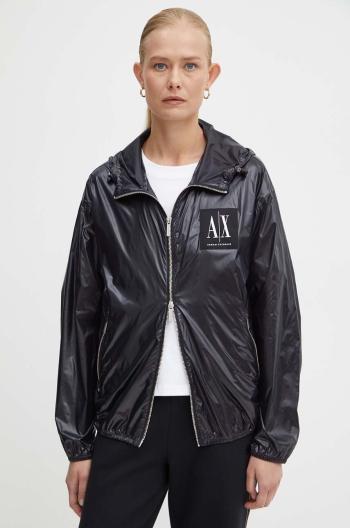 Bunda Armani Exchange dámska, čierna farba, prechodná, oversize, 8NYB45 YNYNZ