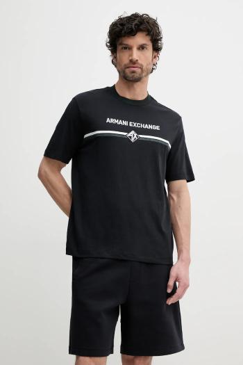 Bavlnené tričko Armani Exchange pánske, tmavomodrá farba, s nášivkou, XM000274 AF12308