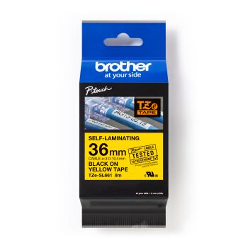 Brother TZ-SL661 / TZe-SL661 Pro Tape, 36mm x 8m, čierna tlač / žltý podklad, originálna páska