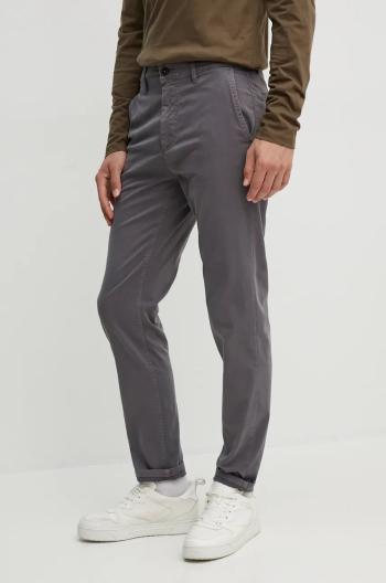 Nohavice Boss Orange pánske, hnedá farba, strih chinos, 50510917
