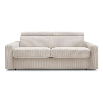 Krémszínű kordbársony kinyitható kanapé 215 cm Monaco – Bobochic Paris