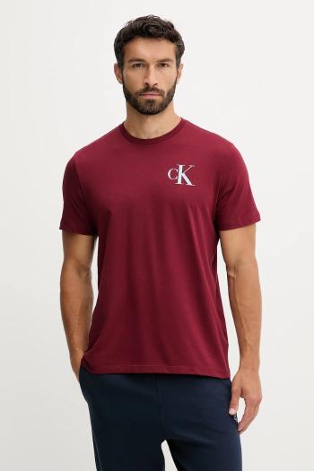 Bavlnené tričko Calvin Klein Jeans pánske, bordová farba, jednofarebné, LV04RD865G