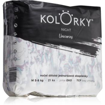 Kolorky Night Unicorn jednorázové EKO pleny pro kompletní ochranu v průběhu noci velikost M 5-8 Kg 21 ks