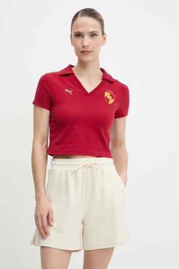 Polo tričko Puma PUMA x HARRY POTTER dámske, bordová farba, 630097
